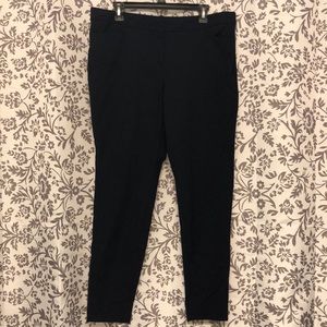 Dark Navy Pinstripe Dress Slacks - Skinny Fit